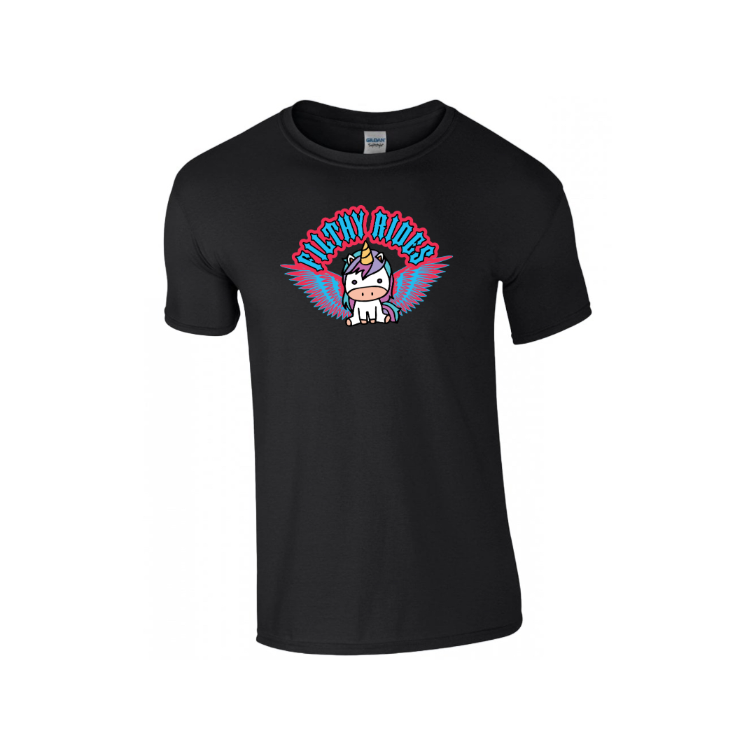 IN STOCK - Unicorn Wings Black T-shirt - Size medium