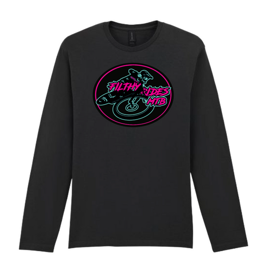 RIDER PINK + TEAL / BLACK LONG SLEEVE - SMALL / LARGE