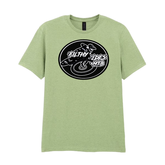 IN STOCK - RIDER T-SHIRT - BLACK + WHITE/ Pistachio LARGE