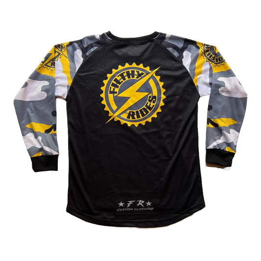 IN STOCK - YELLOW CAMO - YOUTH X-LARGE / ADULTS 2XS