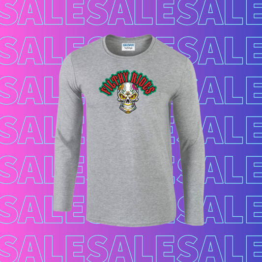 IN STOCK - Sugar Skull Sport Grey Long Sleeve - Size Large