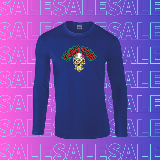 IN STOCK - Sugar Skull Royal Blue Long Sleeve - Size Large