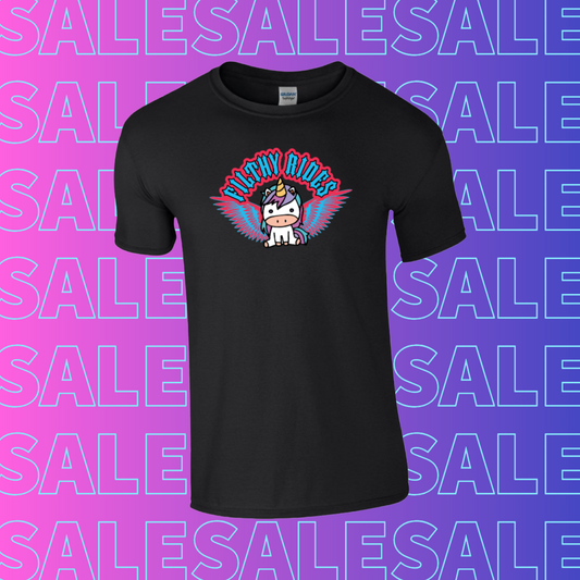 IN STOCK - Unicorn Wings Black T-shirt - Size medium