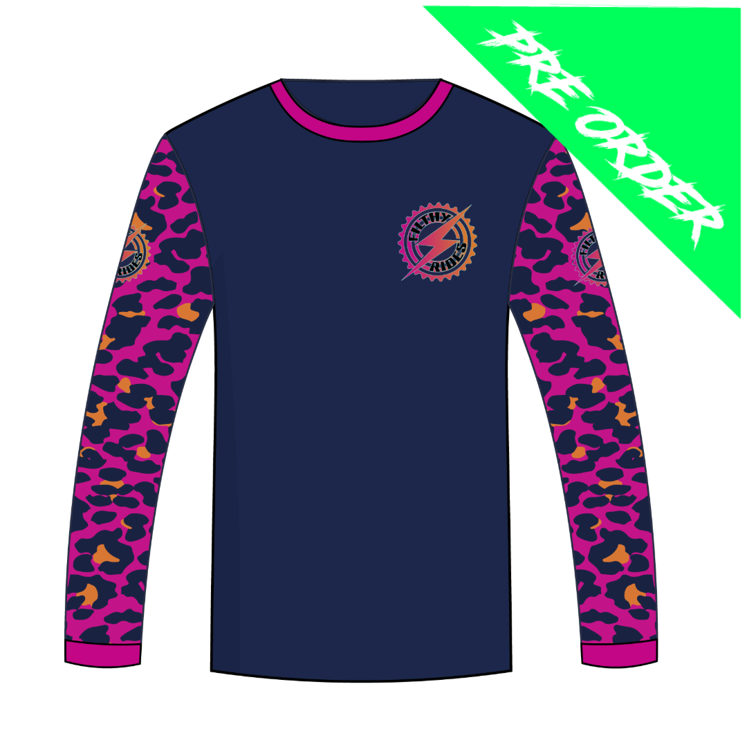 PINK LEOPARD JERSEY - LONG OR SHORT SLEEVE (PRE ORDER)