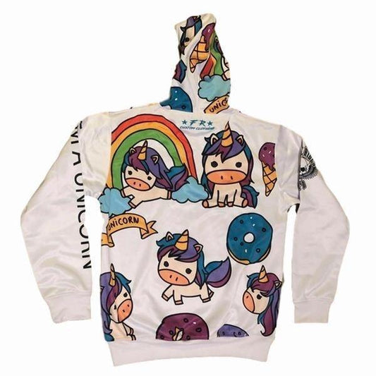 UNICORN WHITE HOODIE - (PRE-ORDER)
