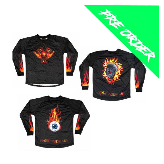 FIRE JERSEYS (PRE-ORDER)- 2 BACK PRINT OPTIONS - LONG OR SHORT SLEEVE